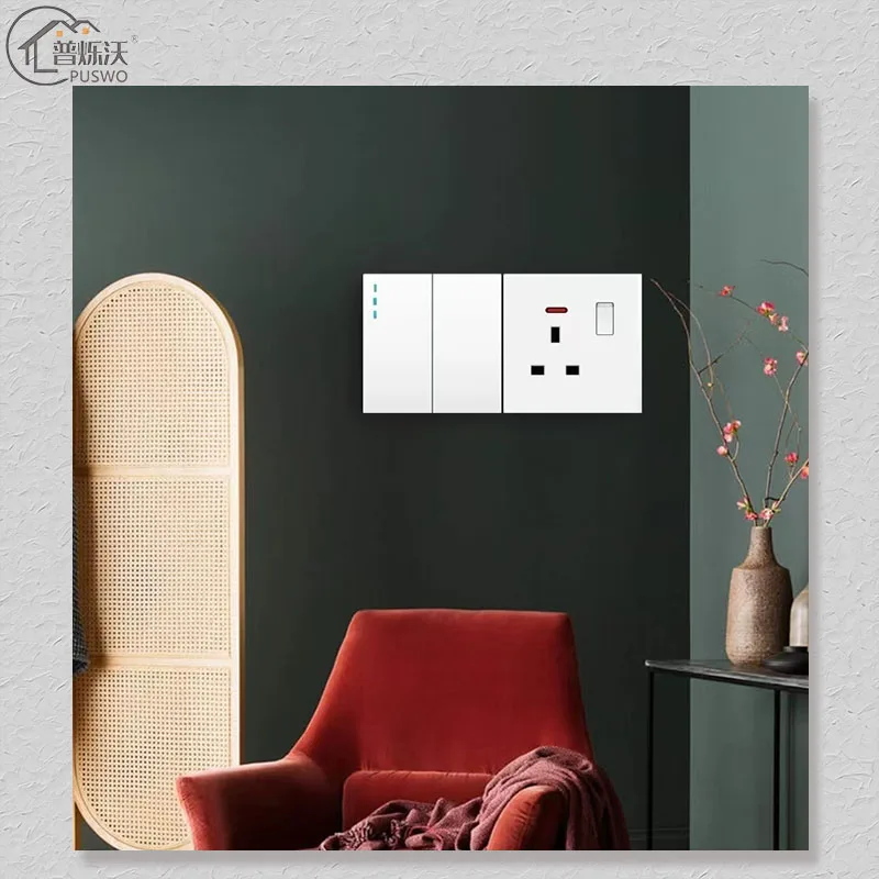 Italian WiFi Compatible 4-way 3-way Dimmer Wall Switch Socket Square Voltage 250v 10A Home Zigbee French TV PC EU Italian