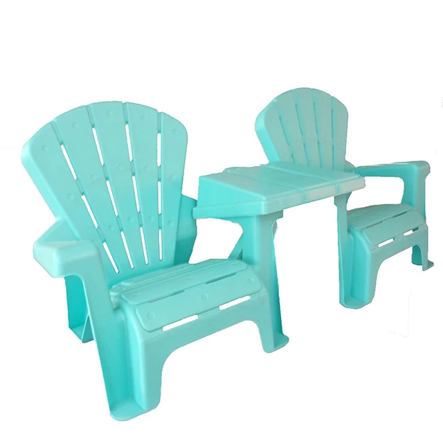 Wholesale Price Cheap Double Kids Chairs And Table Colorful  With Umbrella Hole