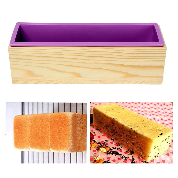 
Rectangular Mold with Silicone Liner and DIY Loaf Swirl Tool DIY Soap Candle Mould 1.2kg Mould Soap Mold with Wood Box 