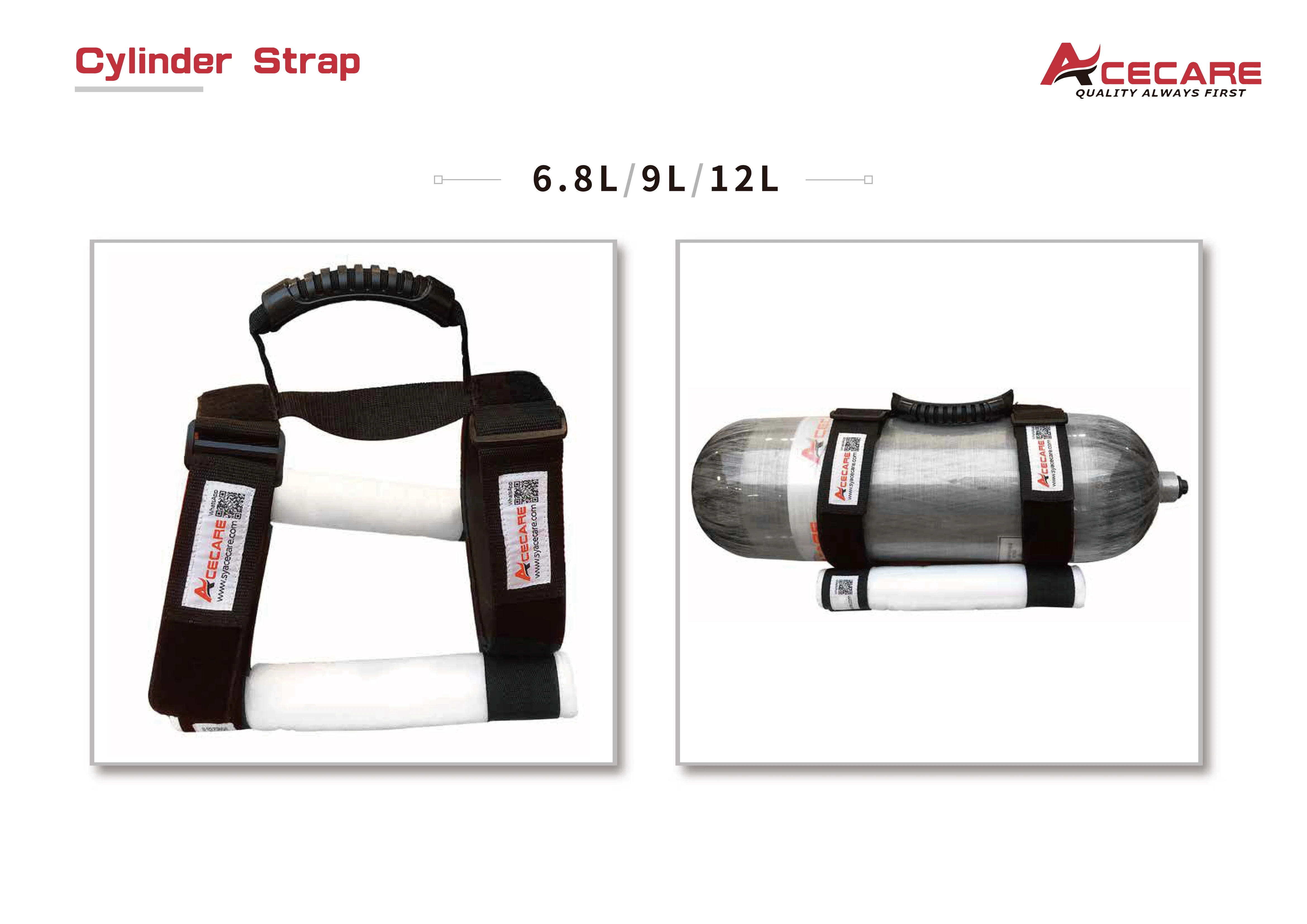 Acecare New Gas Cylinder Adjustable Strap Hand Carry Bag Package Easy to Carry for 6.8L, 9L and 12L tanks