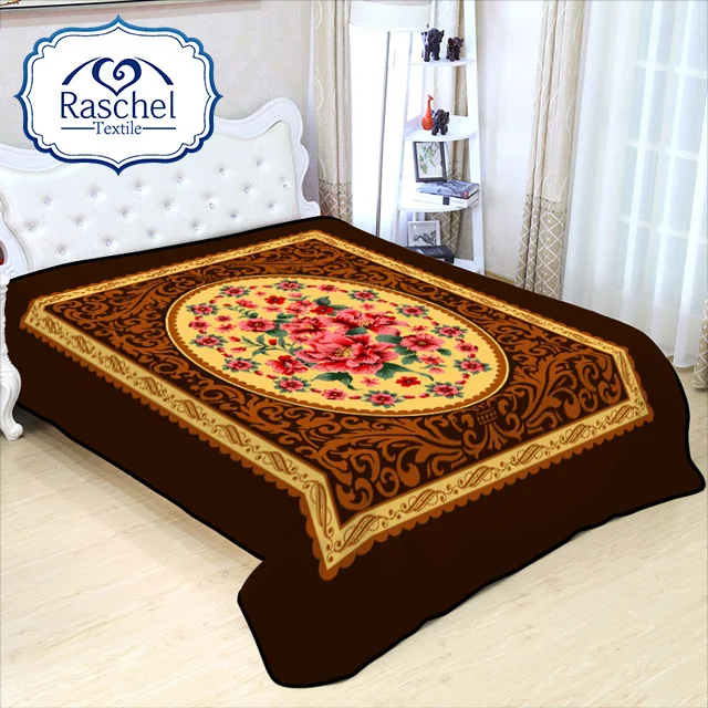 100% polyester korea style Winter Raschel Blanket Thicken Customization Super Soft Mink Fleece