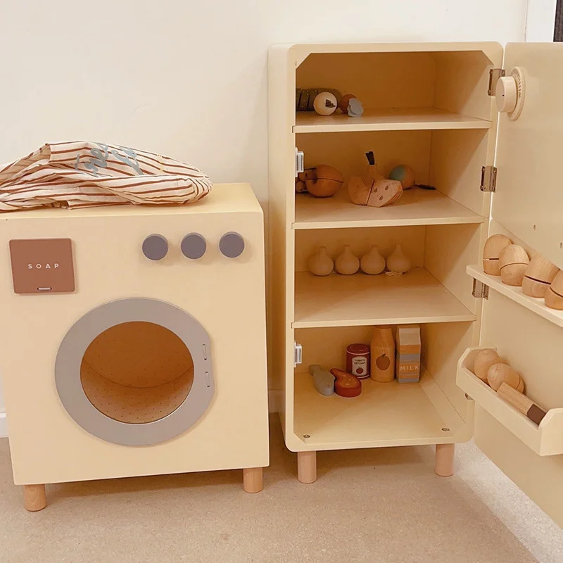 Factory supply eco-friendly wooden mini kitchen toys girl play house kitchen toys