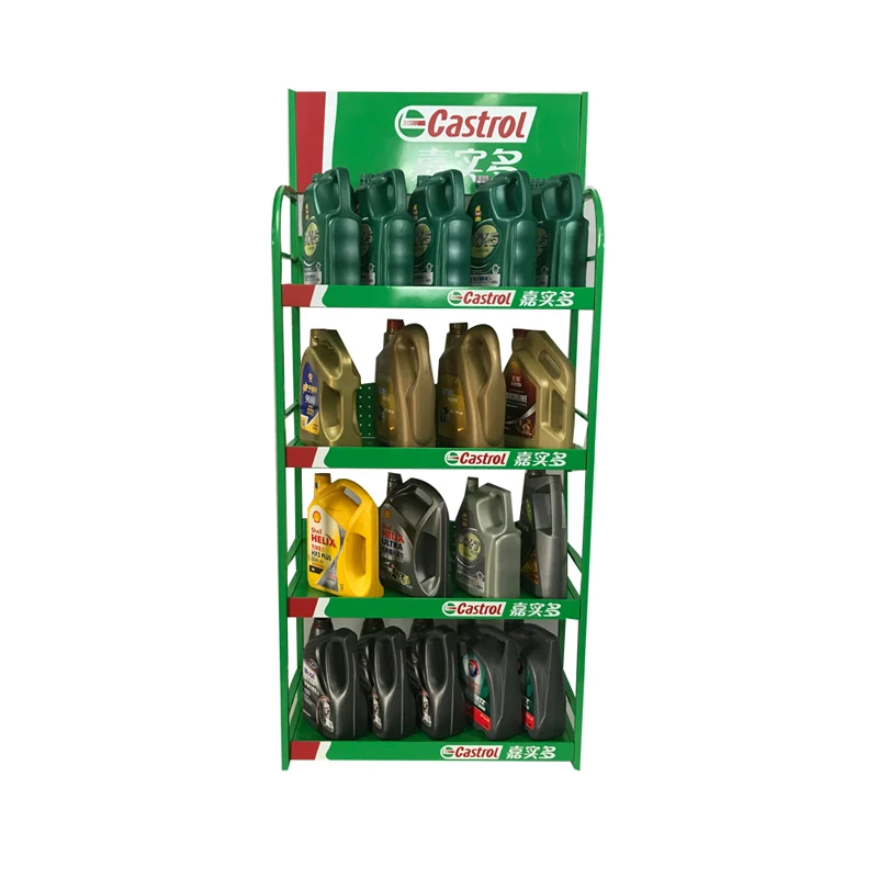 Wholesale 4 Tiers Metal motor lubricating oil display rack metal stand