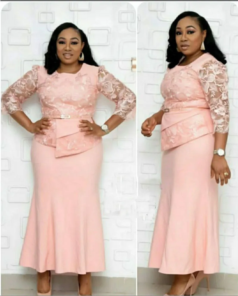 XL-5XL Wholesale high quality fashion office turkey fat clothes solid color long sleeve women plus size elegant dresses