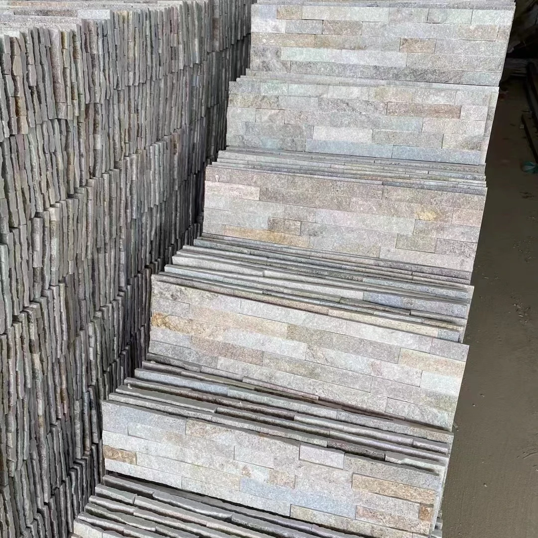 Недорогой Натуральный светло-голубой тонкий культурный камень шифер для облицовки стен панели украшения ландшафта