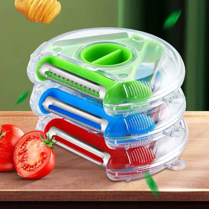 Hot Selling 3-In-1 Vegetable and Fruit Peeler Slicer Potato Shredder Kitchen Gadgets Tools Magic Trio Peeler