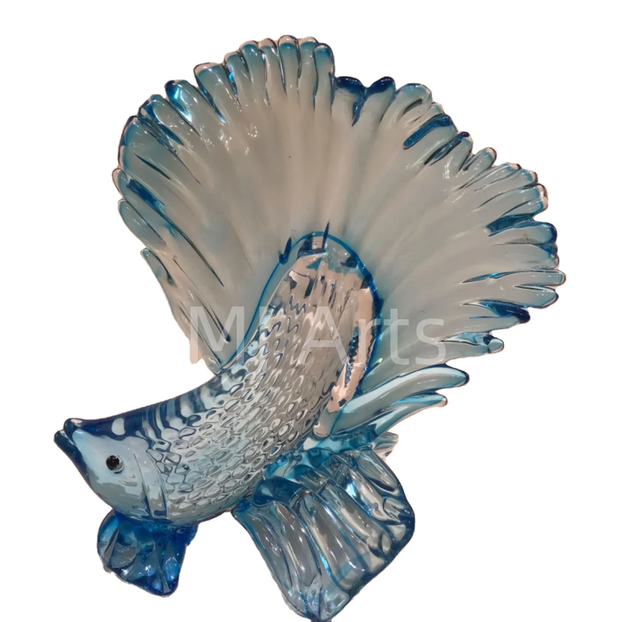 Customizable design Modern hand blown blue colored glaze culture murano glass  art decor tabletop decoration abstract sculpture
