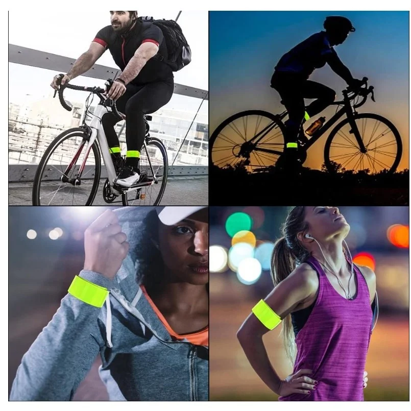 Adults Reflective Slap Bands, reflex Snap Wrap, Reflector Wristband with CE EN13356