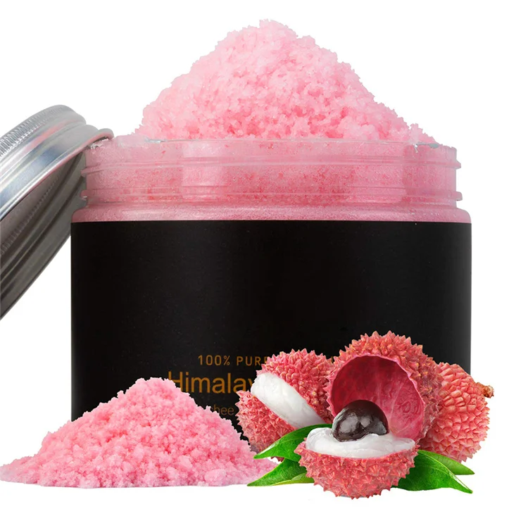 
Newest Natural Organic Private Label Skin Pink Fruits face Body Himalayan Salt Scrub 