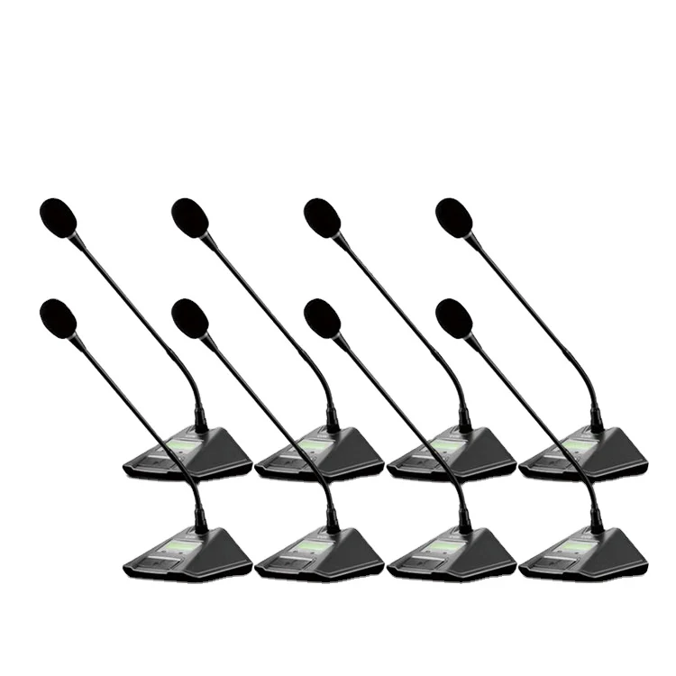 Noise cancelling Aluminum  8 Channels Uhf cordless mics Microphone professional wireless gooseneck microphone