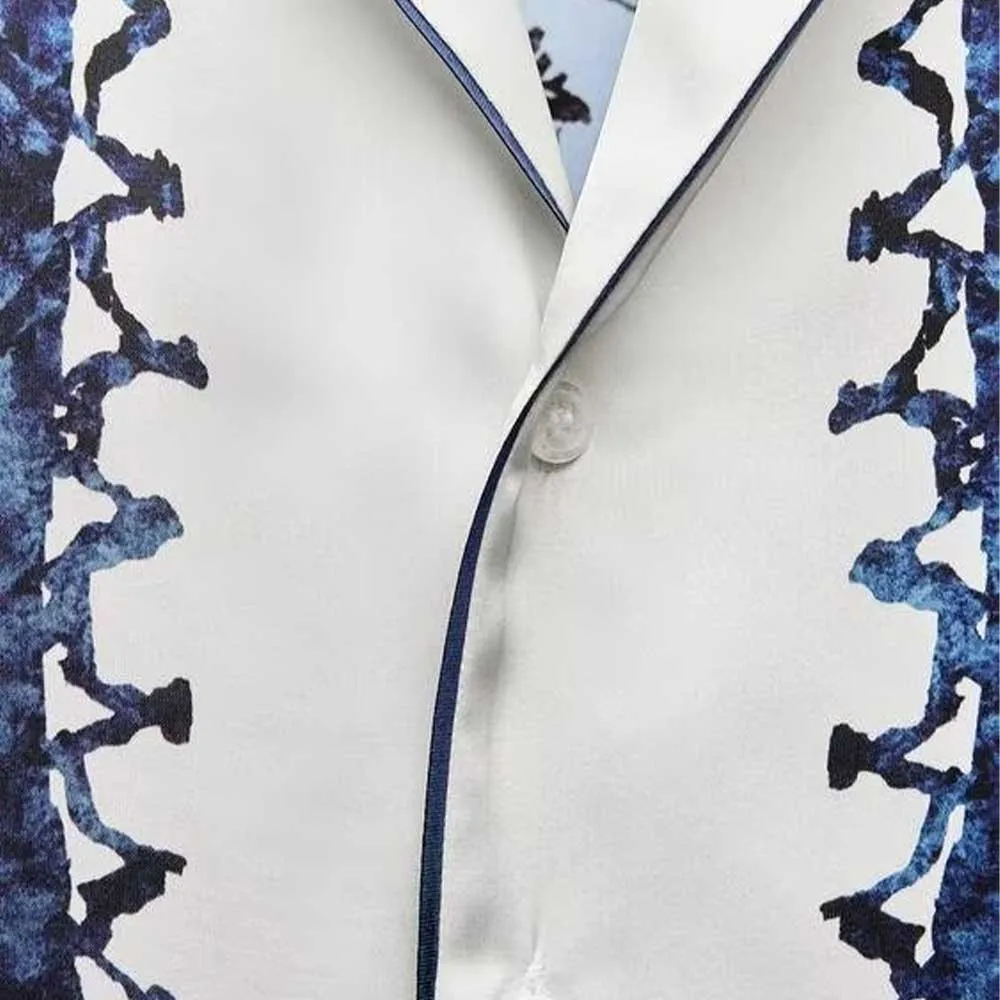 PB&ZA Women 2023 spring New Fashion Print Blouses Vintage Long Sleeve Button-up Female Shirts Chic Tops