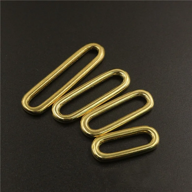 Customized Solid Brass Oval Ring Connection Shoes Bags Garment Belt Adjustment Oval Seamless Ring