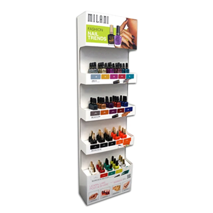 Cheaper Free Standing Temporary Advertising Board Cardboard Makeup Mac Cosmetic Display Stand Case