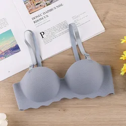 Wire Free Brassiere Female Lingerie One-Piece Seamless Gather Bra Women Underwear Adjustable Push-up Bralette Bra