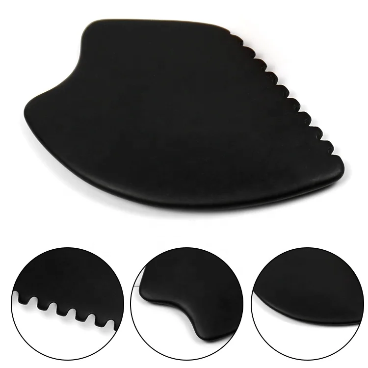 Black Obsidian Gua Sha Stone Custom Logo Various Guasha Scraping Tool Face Rituals Jade Gua Sha Comb Massage