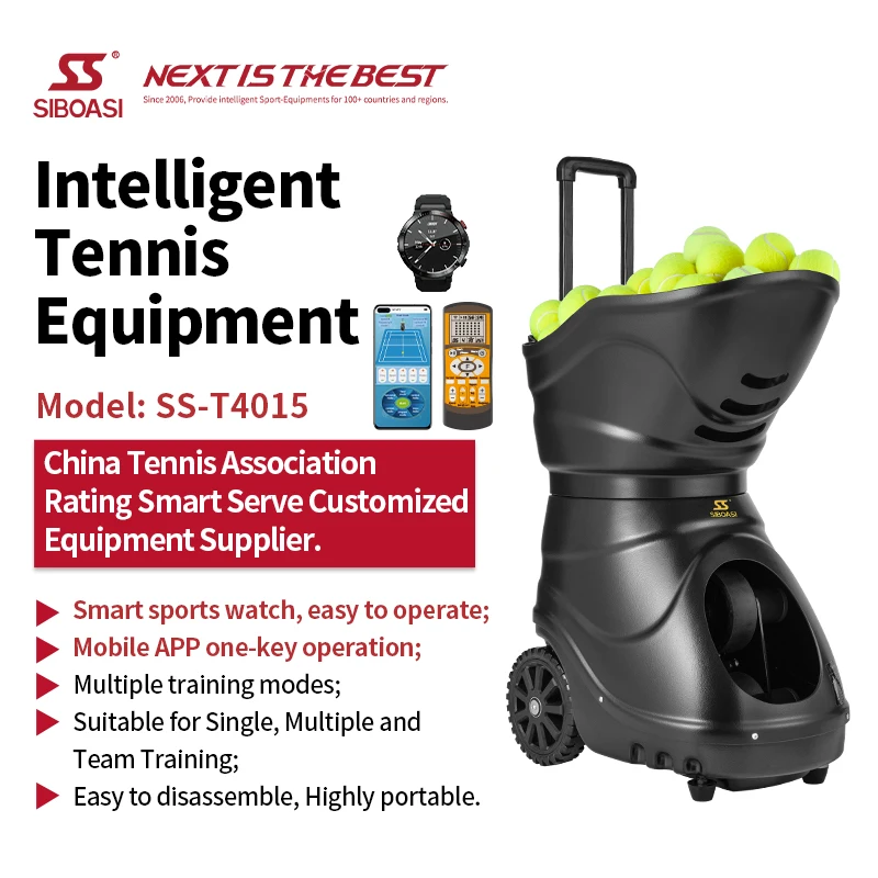 SS-T4015 SIBOASI Powerful Tennis Ball Shooting Machine  Using For Tennis Training and Matching Best Tennis Partner Of Players