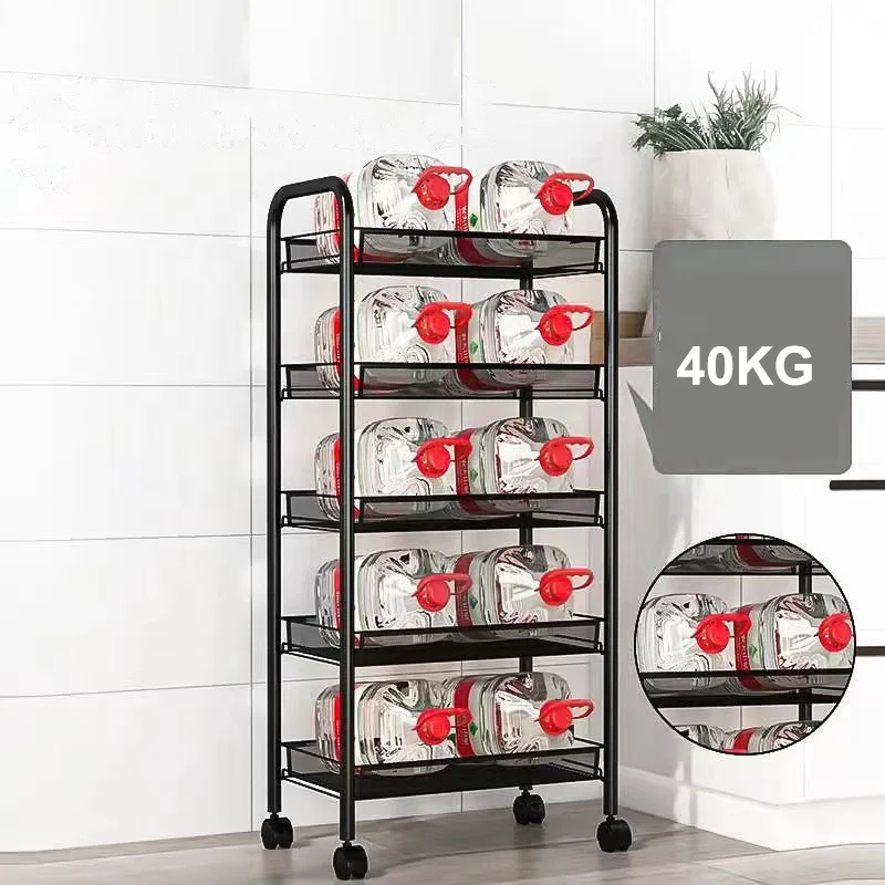 Lihangrui Home Storage metal Shelf organizer with Wheels telescopic kitchen rack Storage Holder & Rack kitchen organizer