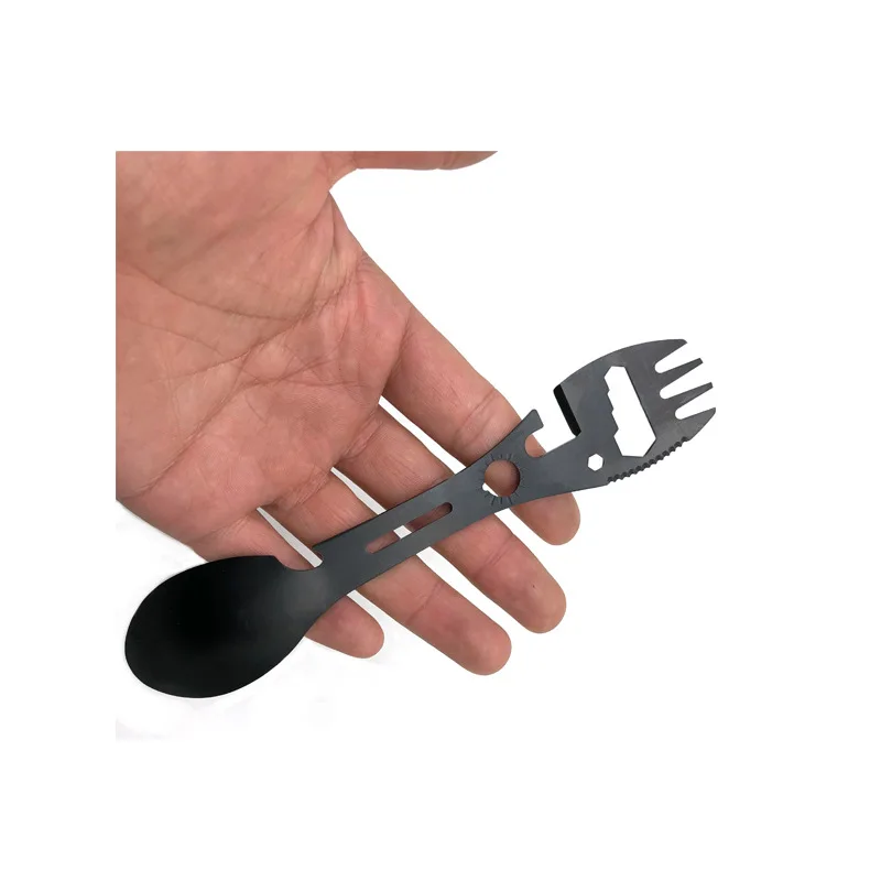 Utensil multitool Picnic Spork multi tool camp flatware cutlery spoon Portable stainless steel can opener bottle fork tableware