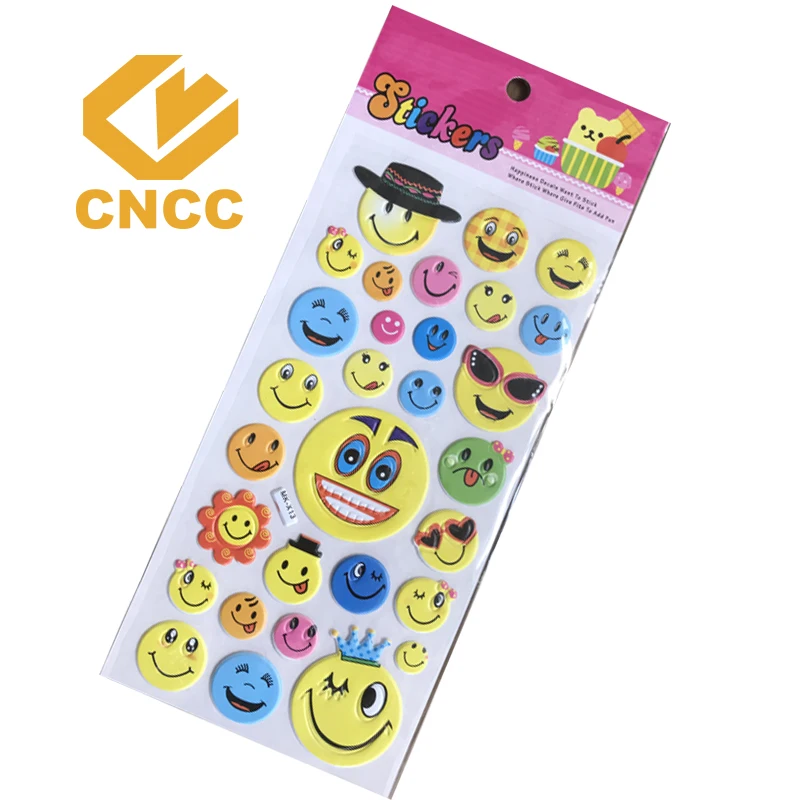 Custom Self Adhesive Kids Smile Cartoon Puffy Sticker 3D EVA Foam Letter Puffy Sticker