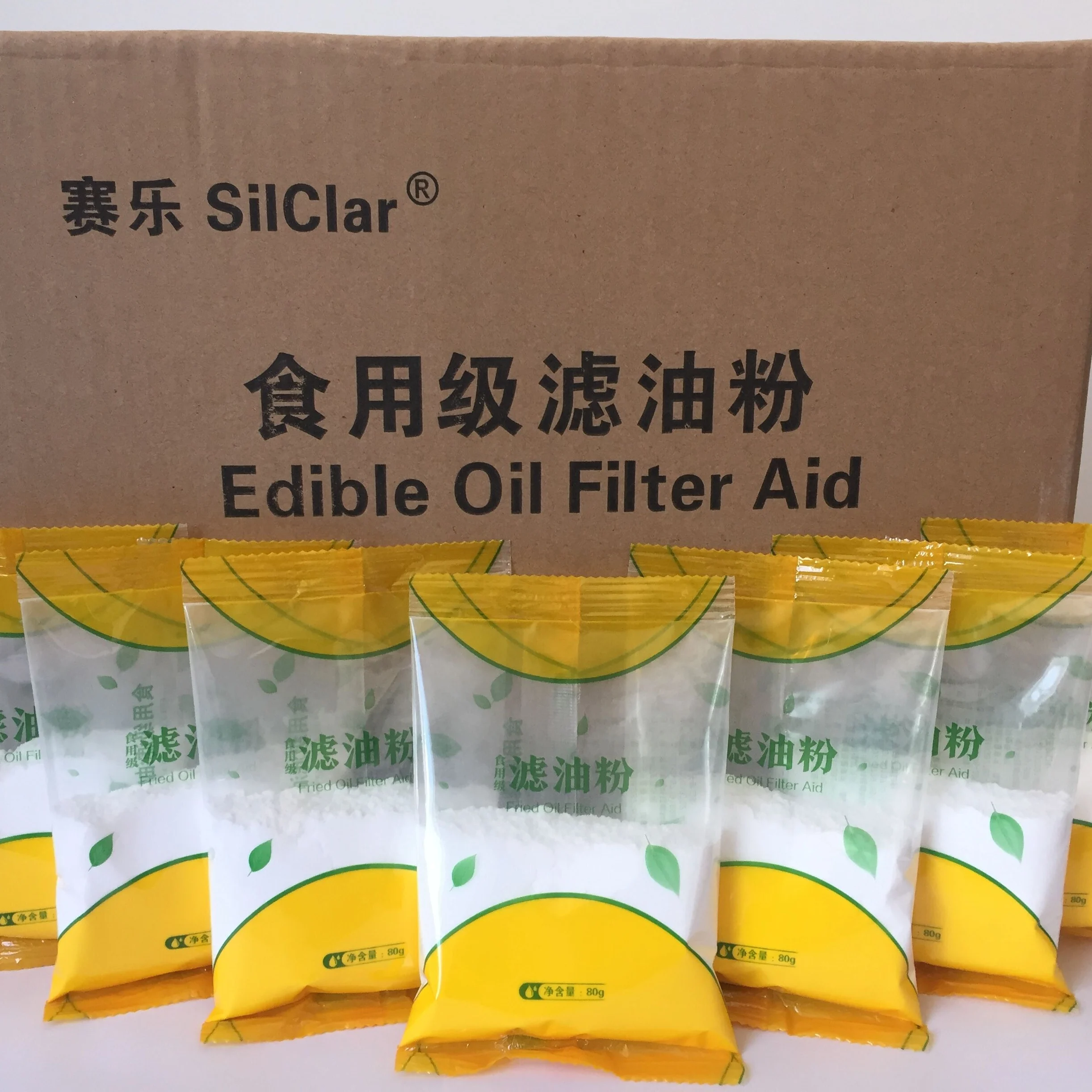Fryer Oil Filter Powder Dust Free High Purity Silica Adsorbing Oil Impurities and Off-flavors Package 80g/Sachet