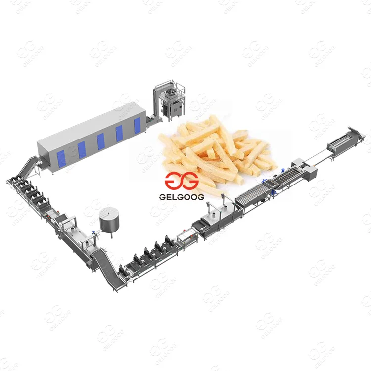 500KG/H Automatic Frozen Finger Chips Making Machine French Fries Processing Plant