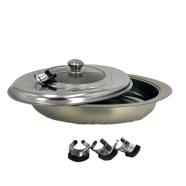  Горячий горшок буфетный набор посуды из нержавеющей стали овальный лоток с четырьмя ножками