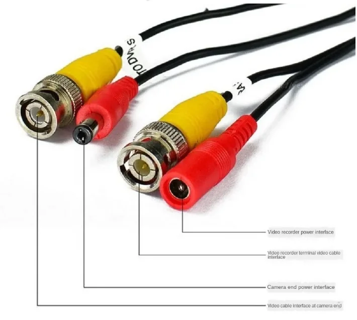 10M 20M 30M 50M Black BNC Video Power Cable/Wire for Security Camera DVR, Surveillance System Cctv Extension Cable