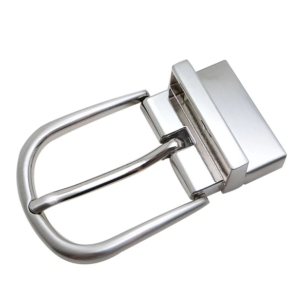 Custom Luxury Half Ring Reversible Pin Leather Belt Buckle Can Change Back With Clip Pin Buckle Double Sides Twistable Buckles