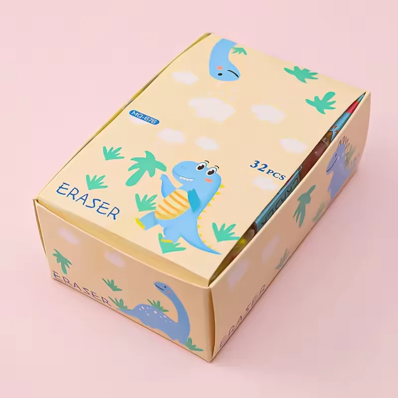 Wholesale Rubber kindergarten Cartoon Small Dinosaur Translucent Sandwich Eraser Primary School Students Pencil Eraser