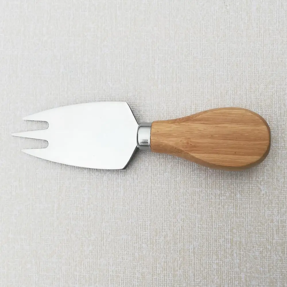 Ready to ship bamboo handle cheese cutter stainless steel cheese knife set