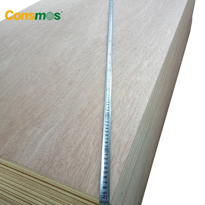 Linyi Consmos high quality okume plywood Bintangor plywood commercial plywood 2.7mm/3mm/18mm
