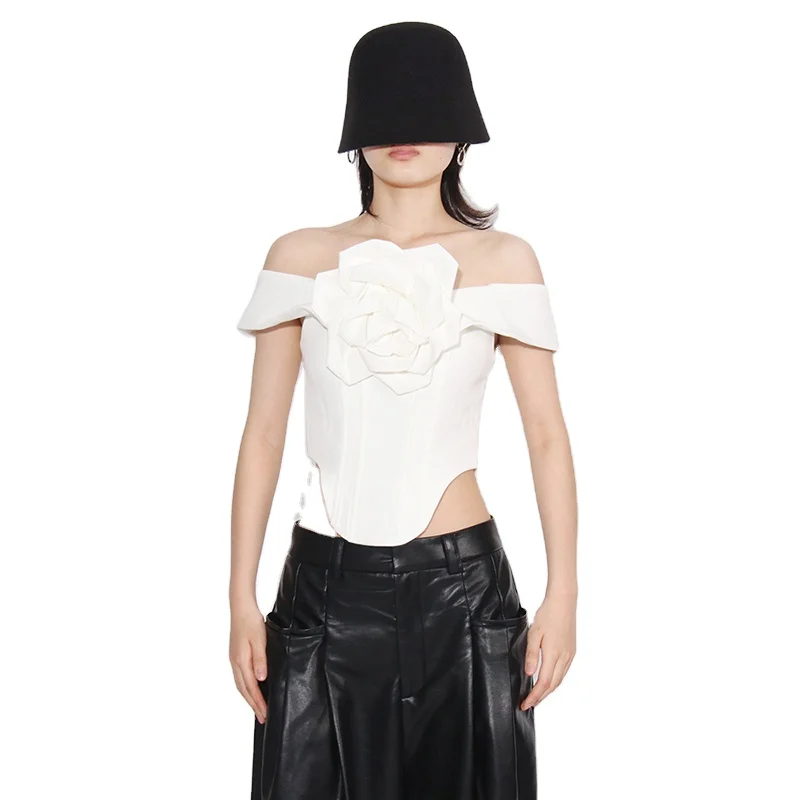 TWOTWINSTYLE Elegant Patchwork Appliques Vest Sleeveless Backless Slimming Vest For Women