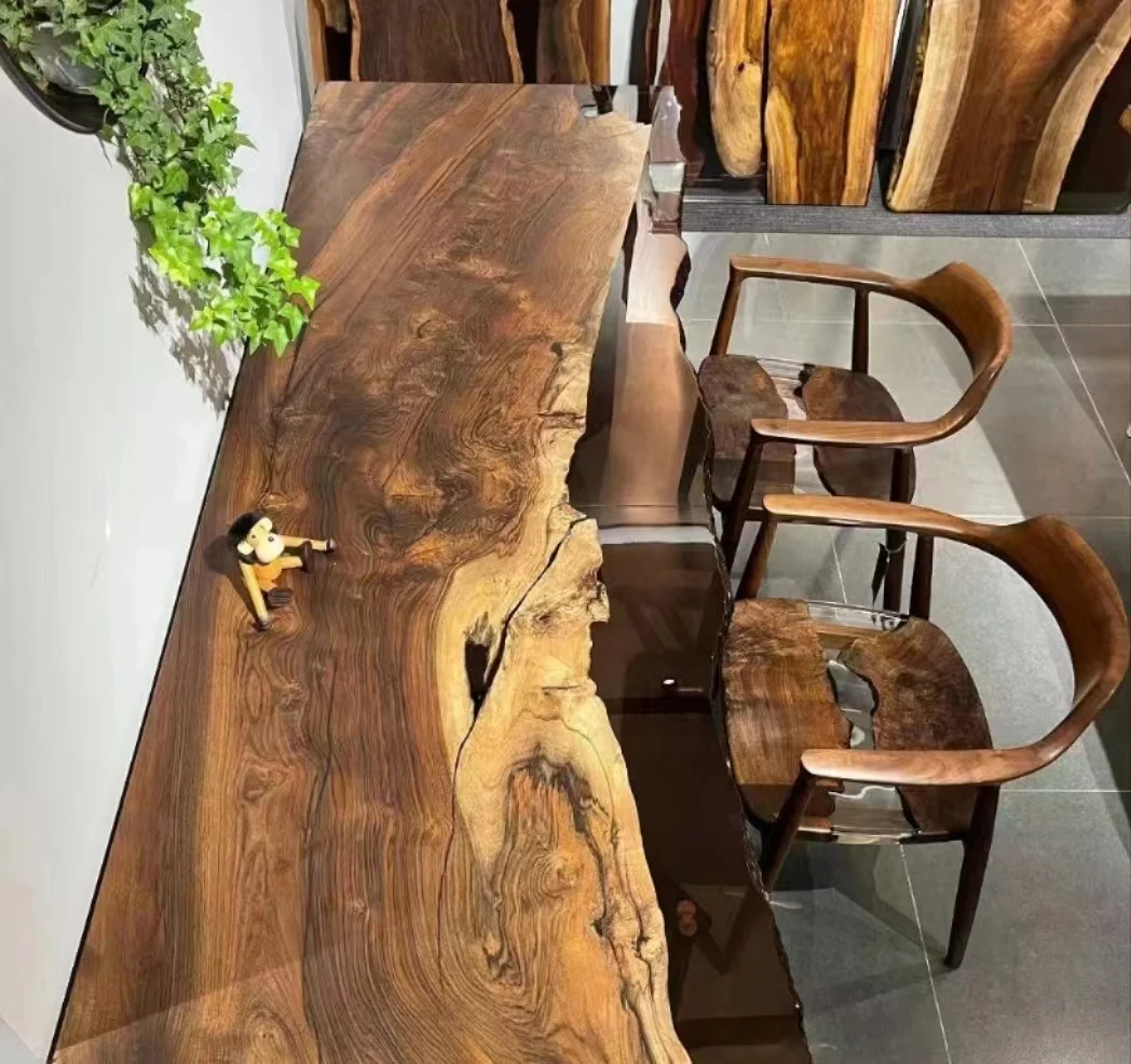 Factory Supply American Walnut Burl Solid wood Chair for dinning table and living furniture