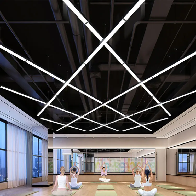 Custom Pool Table Light Rectangle Square Shape Aluminium Linear Pendant Led Billiard Lights For Snooker Billiard Room Lighting