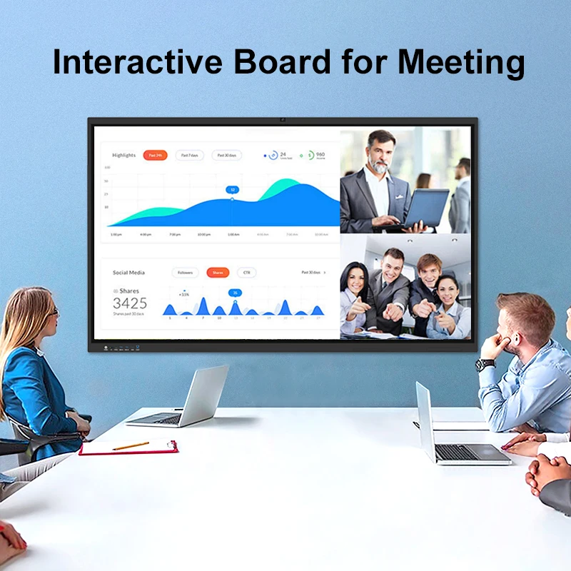 65 86 inch interactive flat panel all in one interactive whiteboard mart board for classroom