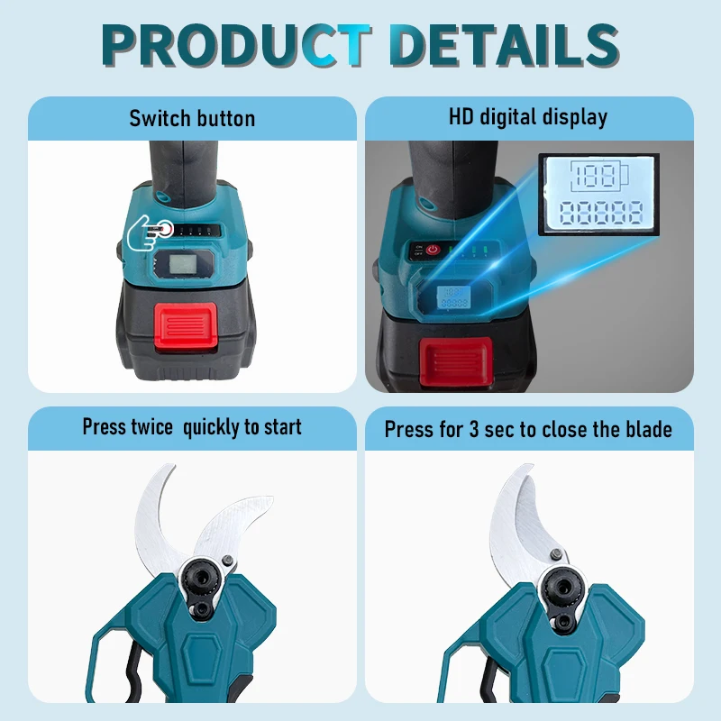 Professional Battery SK5 Blades Brushless Garden Electric Pruning Shears For Tree Branch