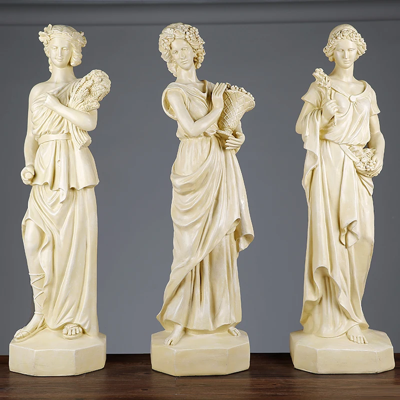 Indoor lady statue Classical sculpture Western Style home Angel Four Seasons Marble resin Statue Ornaments sculpture statue