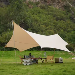 Outdoor camping cotton leisure light luxury camping barbecue sunscreen and rain-proof sun protection tent canopy vidalido