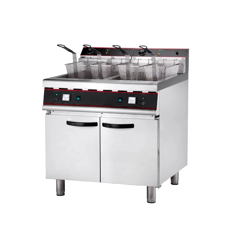 Professional CE certificated restaurant 42l heavy duty big commercial electric double chicken deep fryer machine