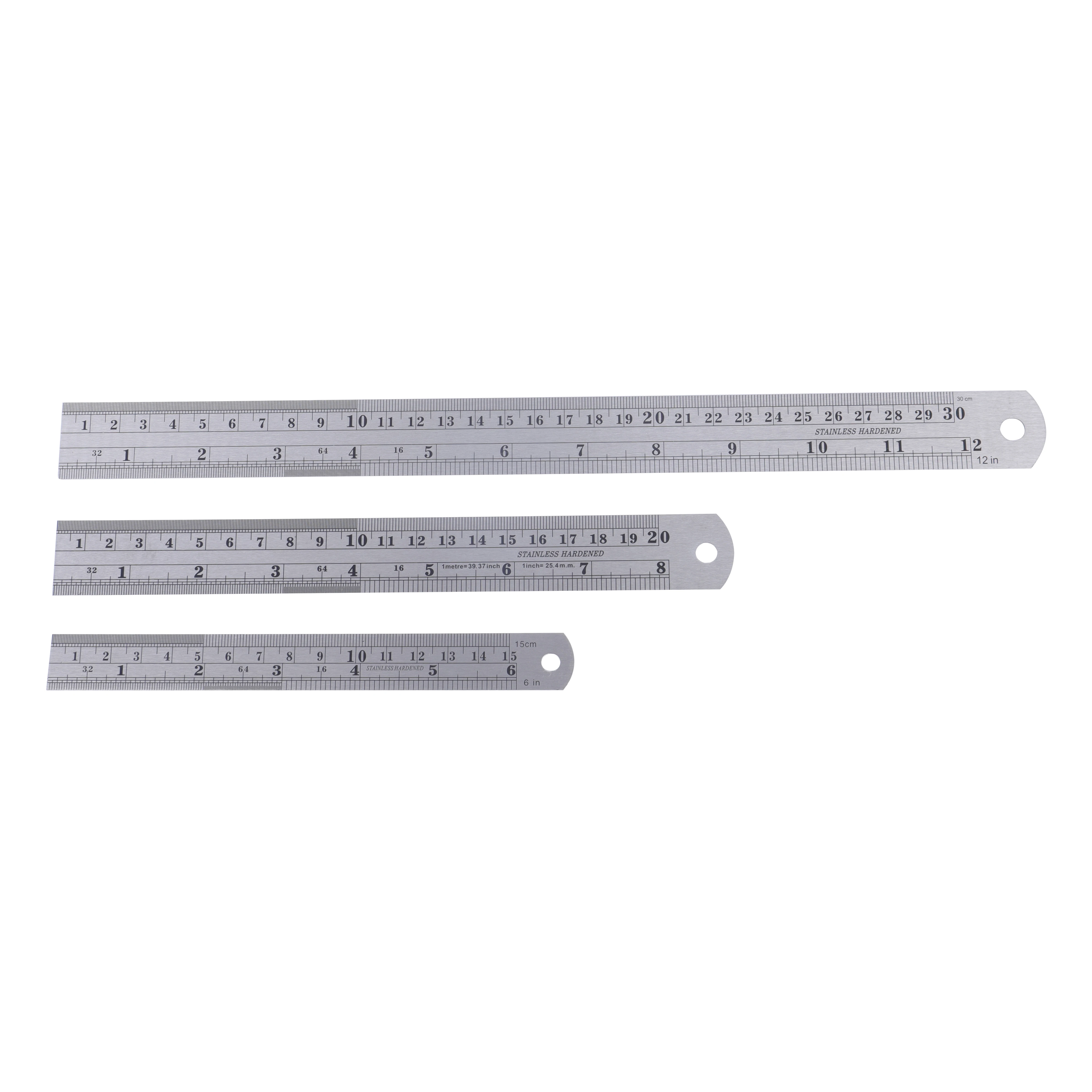 Steel Ruler and Metal Rule Straight, Silver, 8 inches, 20 cm Stainless Steel