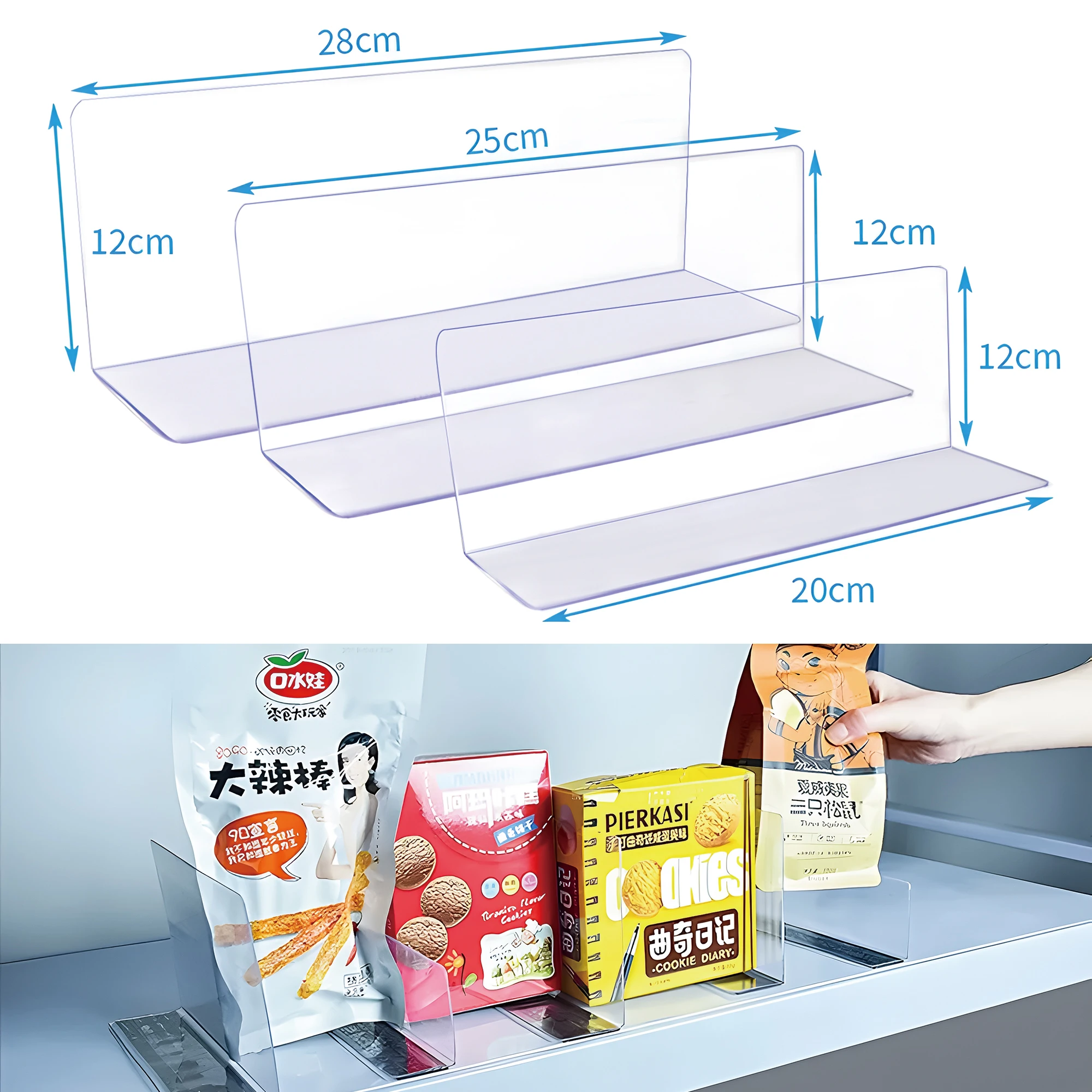 Free Sample Wholesale L Shape Plastic PVC Shelf Divider Supermarket Warehouse