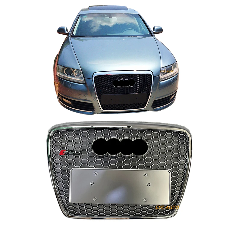 RS6 Grill For Audi A6 Front Grill RS6 C6 ABS Material Black Radiator 2005 2006 2011 2012