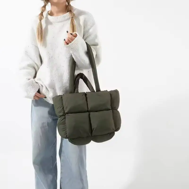 BSCI Factory Fashion Large Capacity Handbags puffy tote bag Quilted Puffer Tote Bag