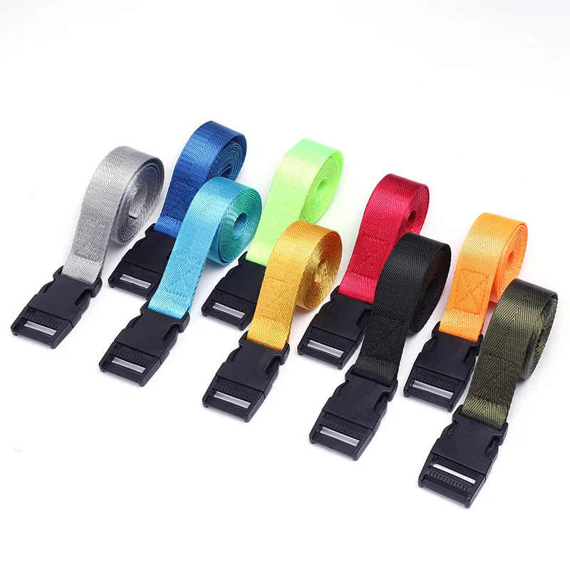 Buckle Strap Colorful nylon braided adjustable belt for outdoor luggage