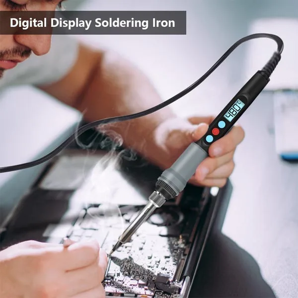 Soldering Iron Kit 90W LCD Temperature Control 180-480 Electric Solder Kit for Electronics Repair Jewelry DIY Crafts-making