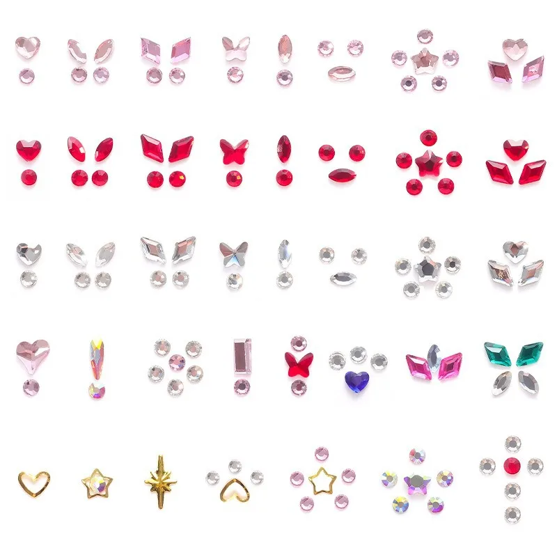 Wholesale Popular Crystals for Tooth Gems Set with Glue DIY Tooth Gems Glass Flatback Crystals Teeth Jewelry Decoration Kits