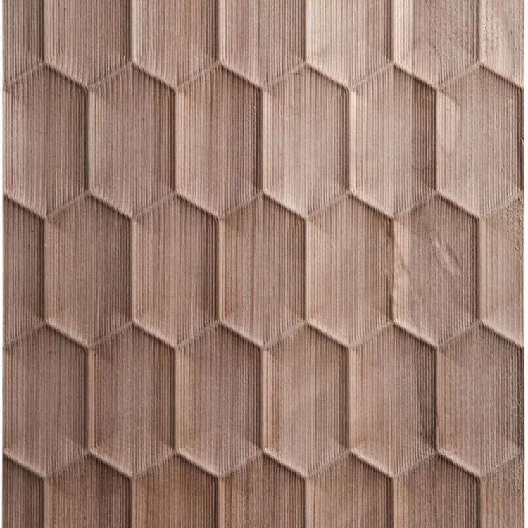 Modern Facade Cladding Architecture 3D Wood Wall Panel Decorative for Interior Bedroom Design