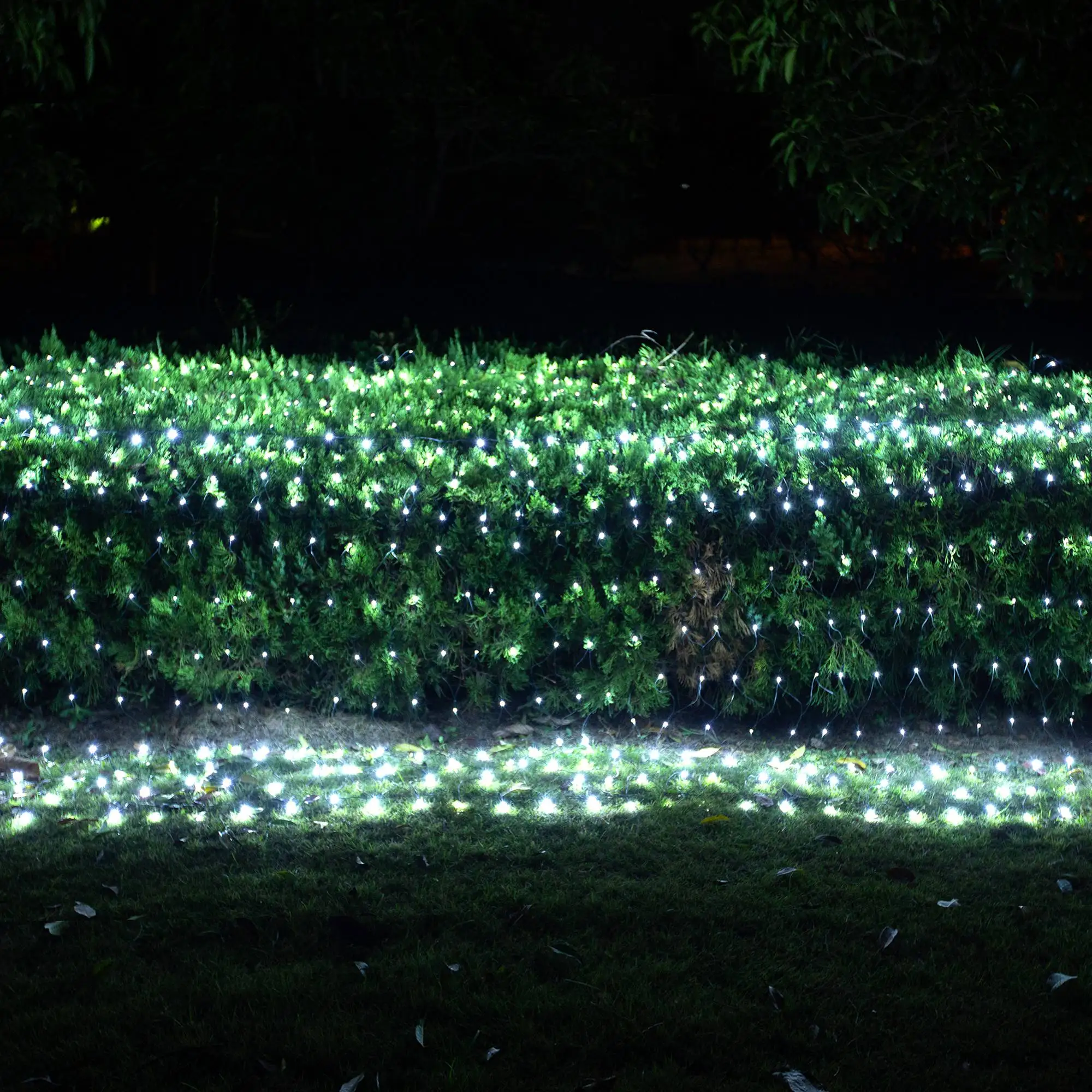 Outdoor Window Curtain Christmas Fairy Twinkle Lights Bush Mesh Lights For Wall Xmas New Year