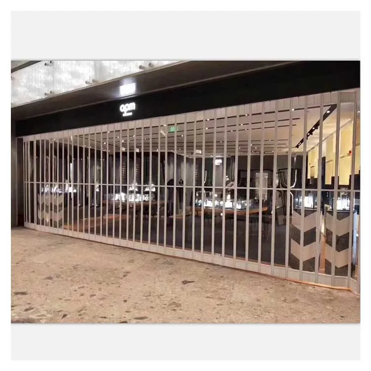 Modern style transparent polycarbonate shopping mall  interior partition folding door