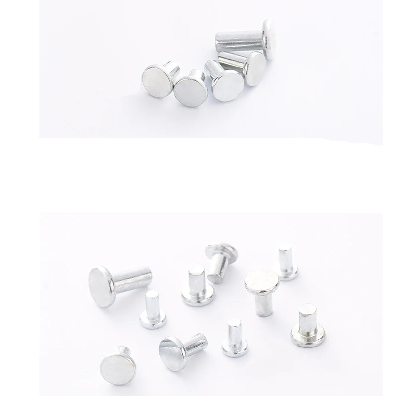 R-16 Hot sale cheap iron rivet solid rivet flat head rivet iron plating with white zinc
